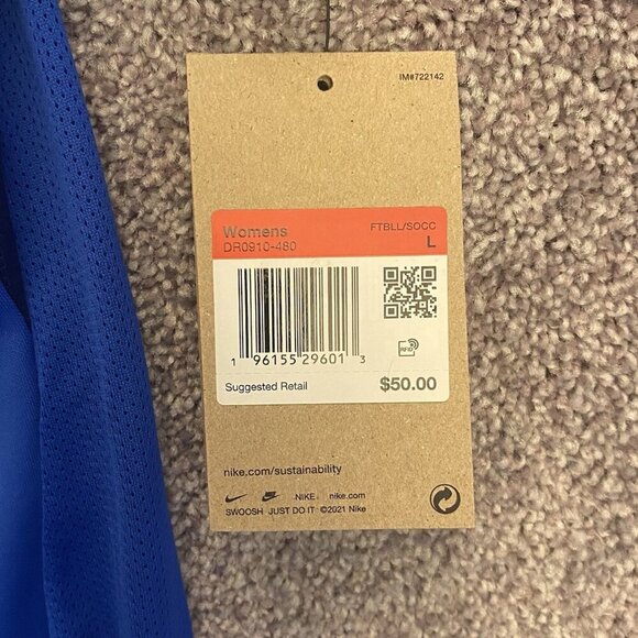 Nike Women's Strike III Soccer Jersey Dri-Fit Blue Short Sleeve Size L - NWT $50 - Picture 11 of 13